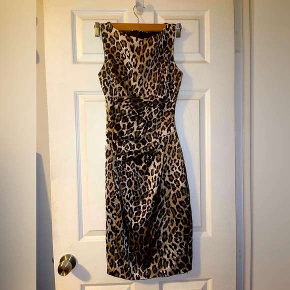 Cache Leopard dress Fitted print Size 4 - Picture 4 of 9